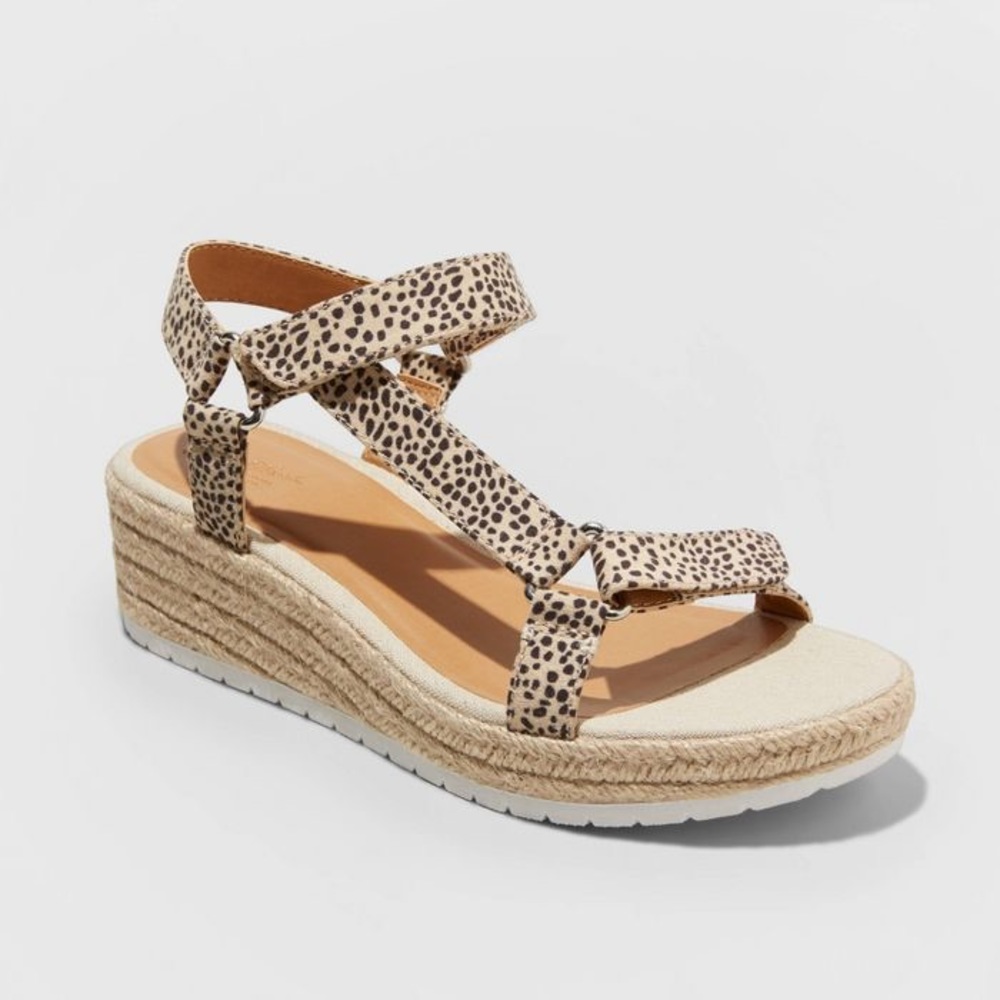 Cheetah Print Espadrille Platform Sandal